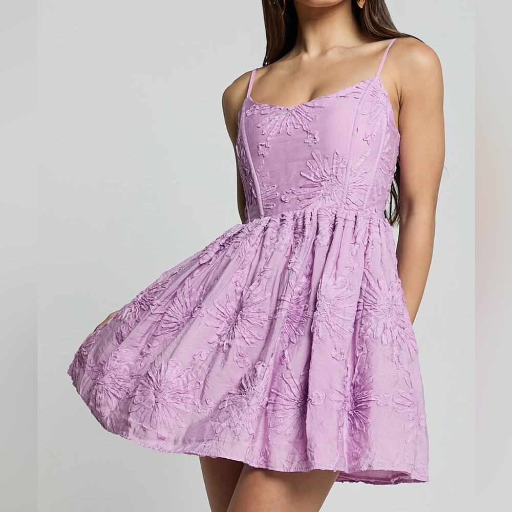 Showpo Lilac Floral Mini Dress